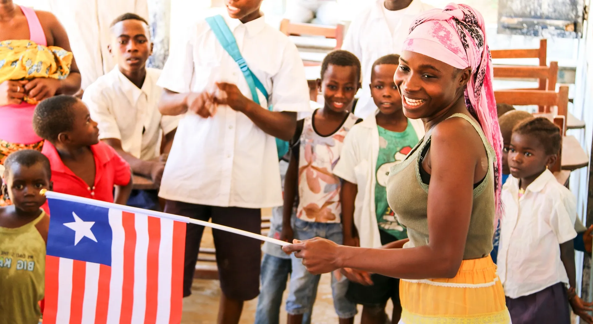 Liberia: Frau eines Teilnehmers der Soziotherapie-Gruppe