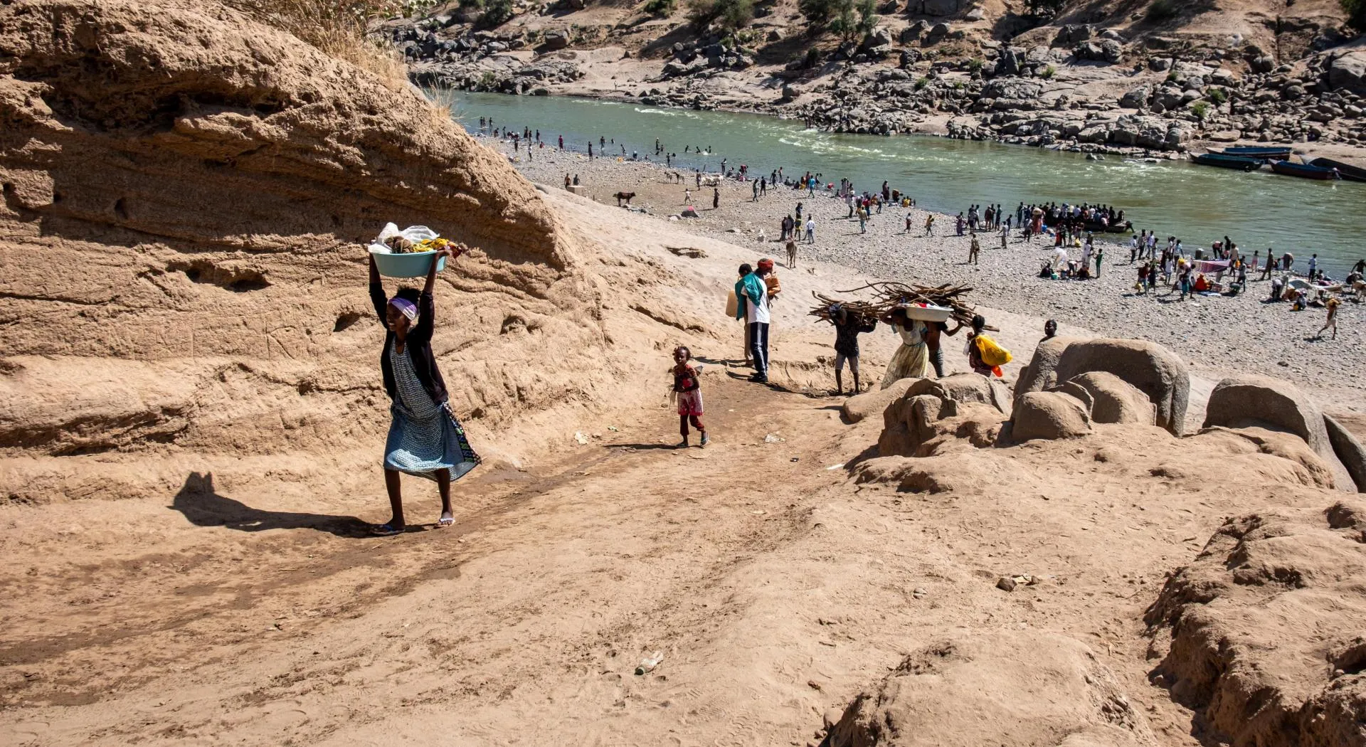 Vluchtelingen bij de Sudanese grens