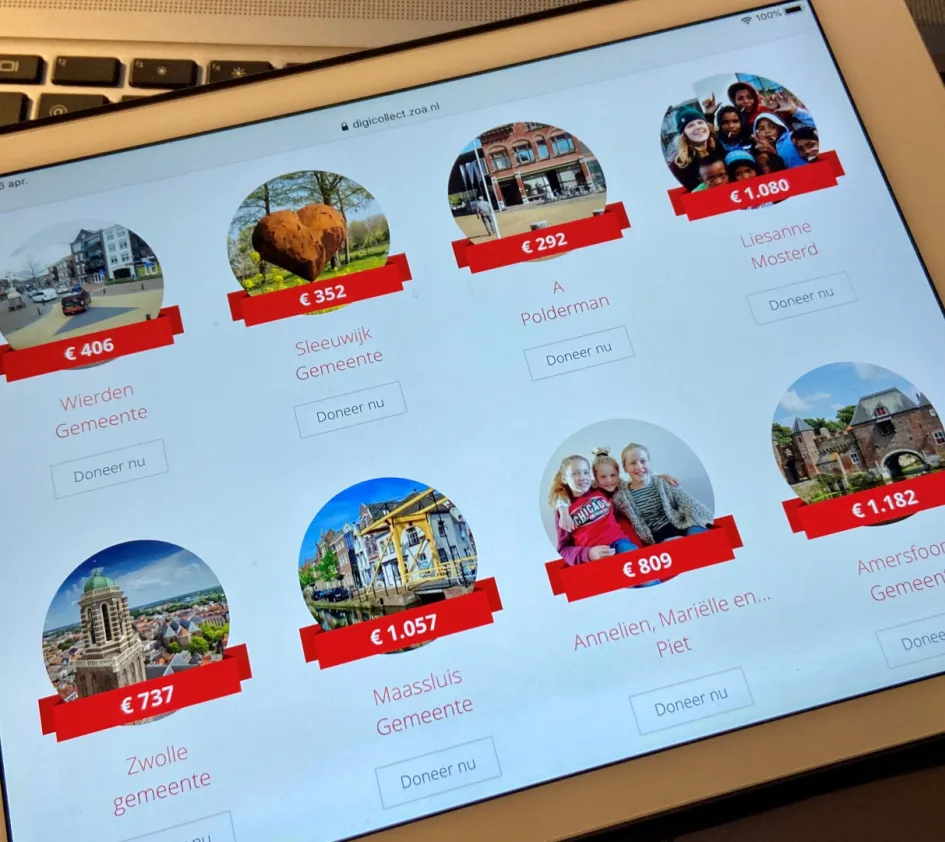 Tablet met digitale collecte