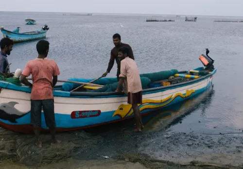 ZOA verlässt Sri Lanka: Männer holen ein Boot an Land